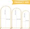 Gold Metal Arch Backdrop Stand – Set of 3 (7.2ft, 6.6ft, 6ft) for Weddings, Parties & Ceremonies